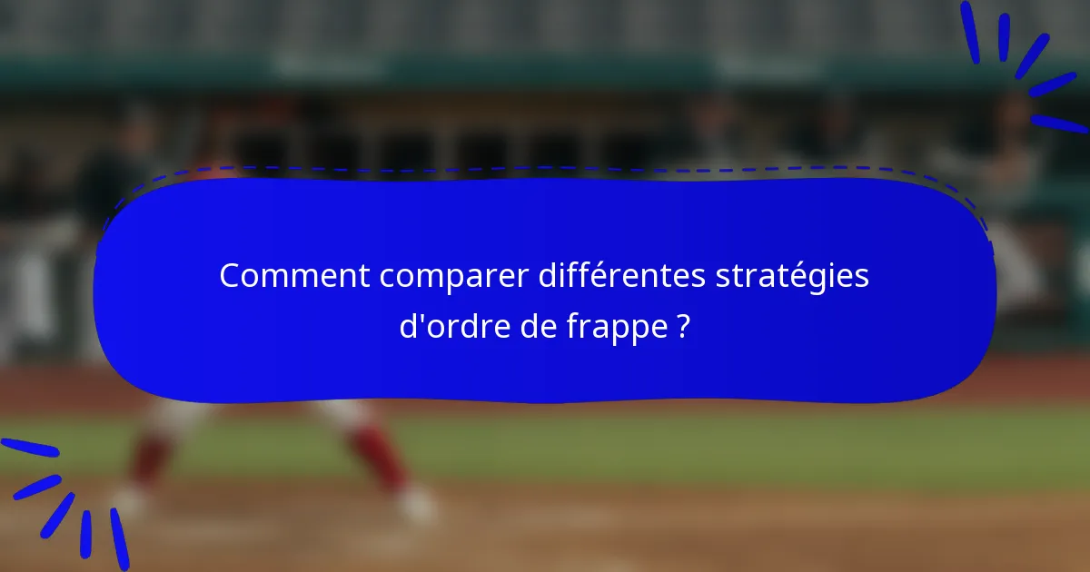 Comment comparer différentes stratégies d'ordre de frappe ?