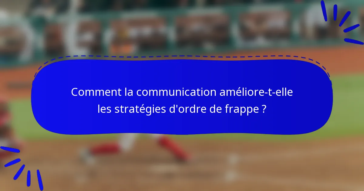 Comment la communication améliore-t-elle les stratégies d'ordre de frappe ?