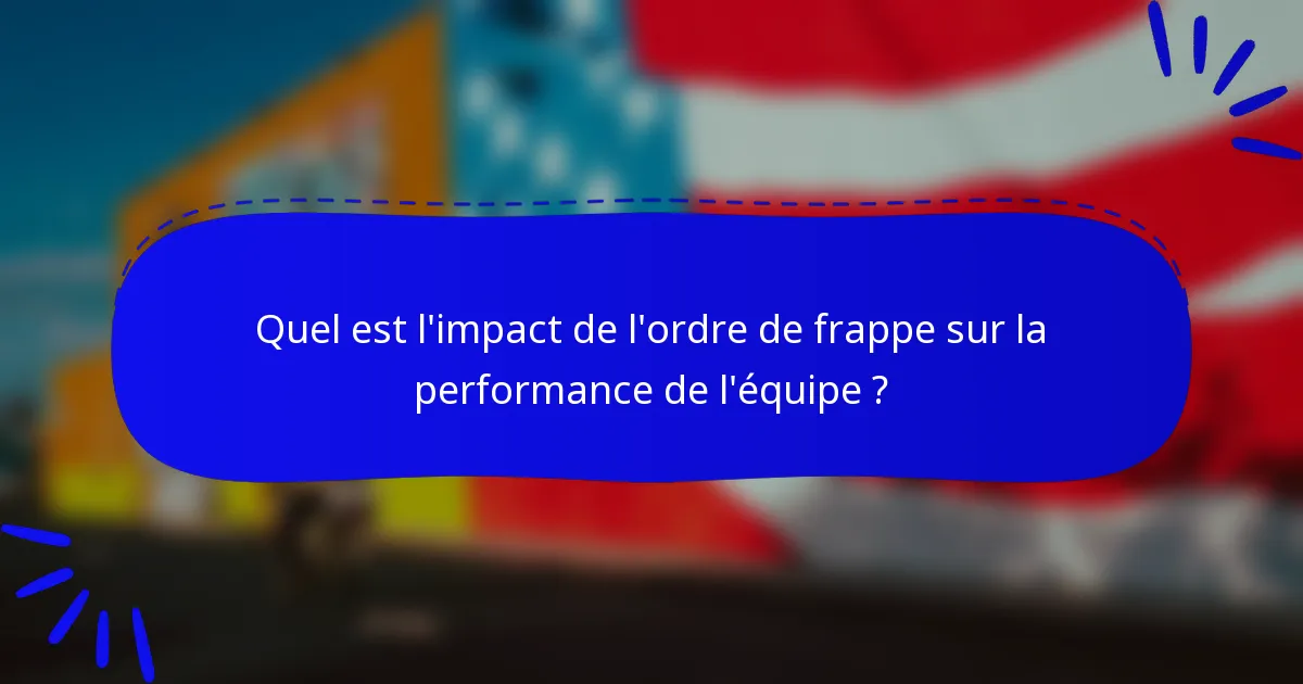 Quel est l'impact de l'ordre de frappe sur la performance de l'équipe ?